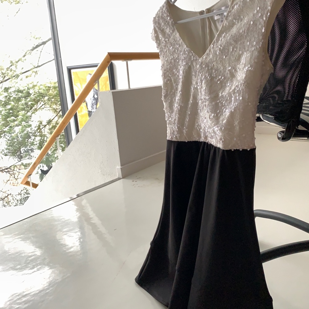 black/white fancy skater dress